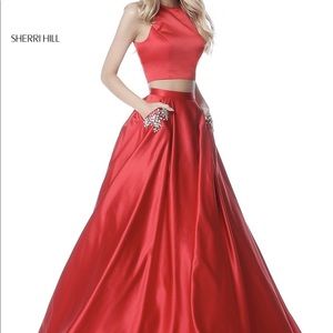 Sherri Hill 51587 Size 10 Red Two-Piece Dress